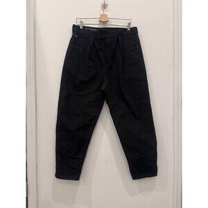 G-Star Raw Pants Men's 31x30 Worker Chino Relaxed High Rise Pleated Black